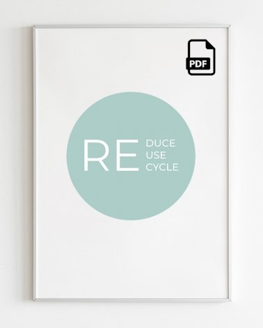 A Printable Minimalist Poster "Reduce Reuse Recycle".