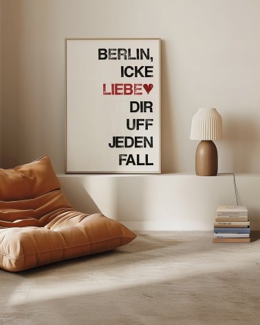 Cartell de Berlín „Berlin Icke Liebe Dir“ Berliner Schnauze